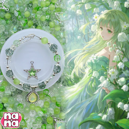 【A1261】あの夢をなぞって    高品質キャッツアイXクリスタルXガラス（8+10）