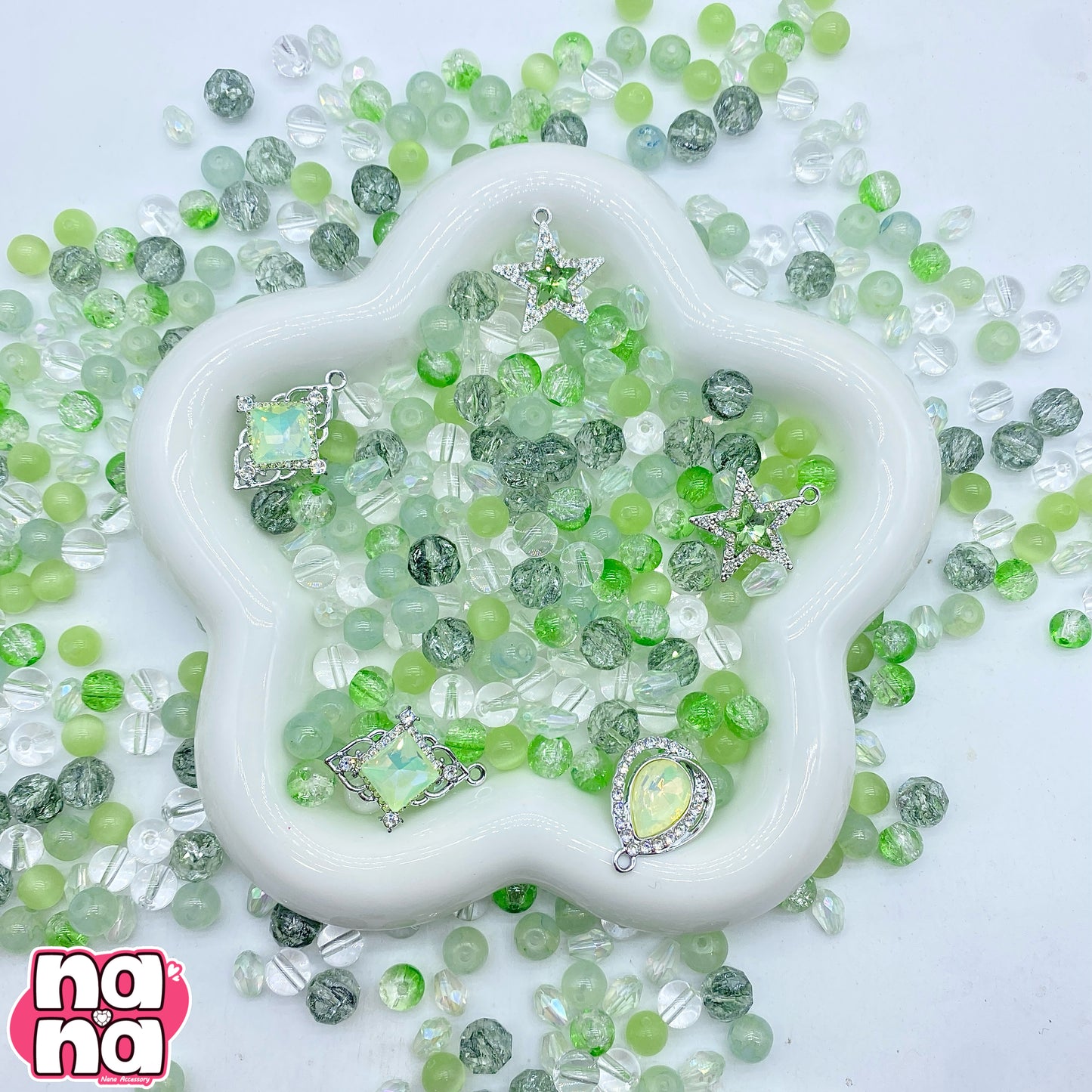 【A1261】あの夢をなぞって    高品質キャッツアイXクリスタルXガラス（8+10）