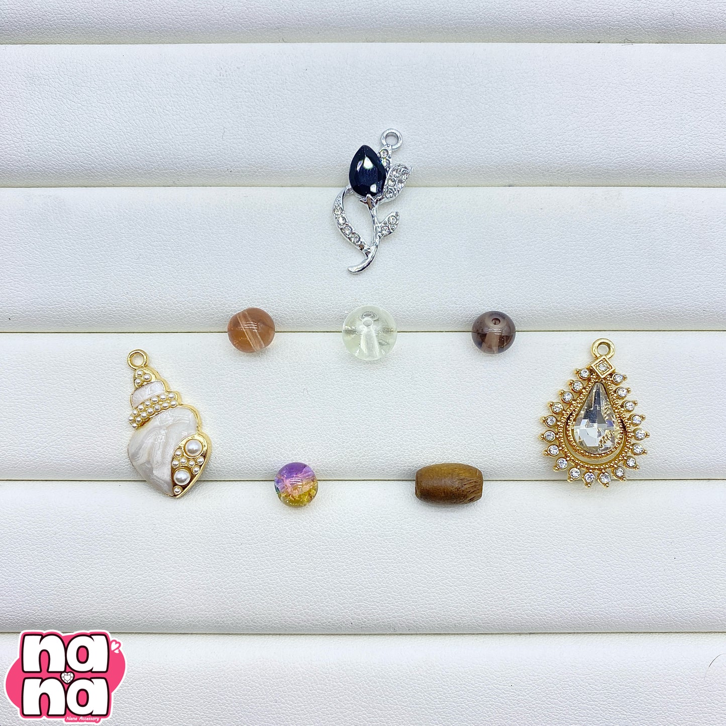 【A1267】夢はも手にしたの    高品質木のビーズXガラス（8+10）