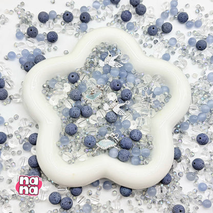 【Y1141】ゆきのはな  高品質キャッツアイ&ガラス（10*10）