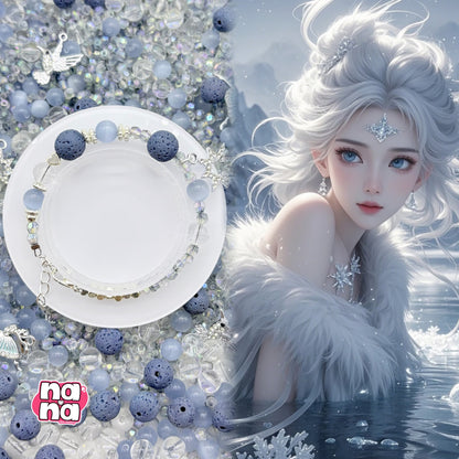 【Y1141】ゆきのはな  高品質キャッツアイ&ガラス（10*10）