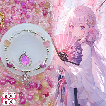 【A1270】いちごの願い    高品質キャッツアイXクリスタルガラス（8+10)