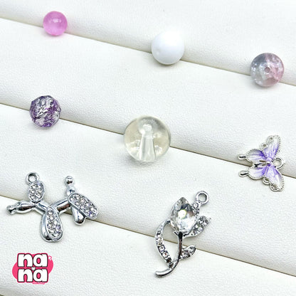 【A1271】パーティ パーティ    高品質キャッツアイXクリスタルXガラス（8+10+12）