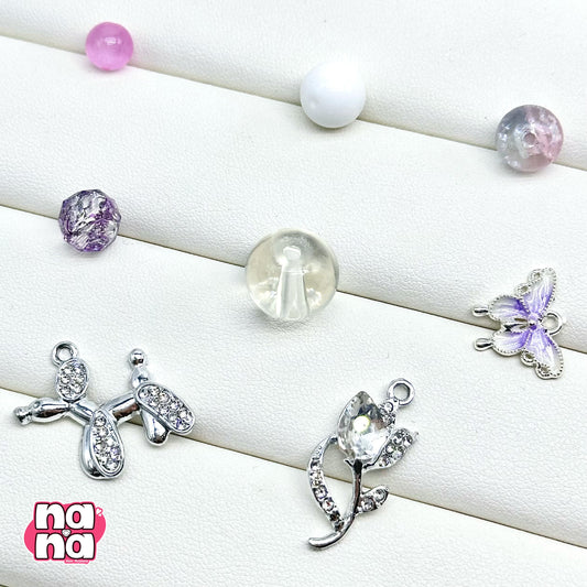 【A1271】パーティ パーティ    高品質キャッツアイXクリスタルXガラス（8+10+12）