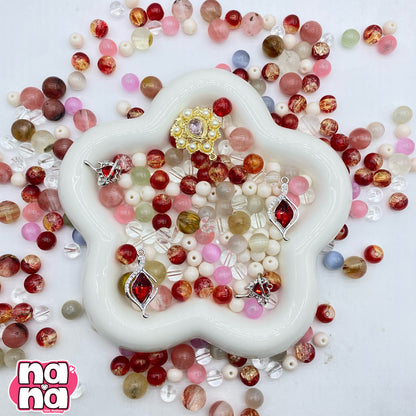 【A1275】私に花束    高品質天然石XキャッツアイXガラス（8+10+12)