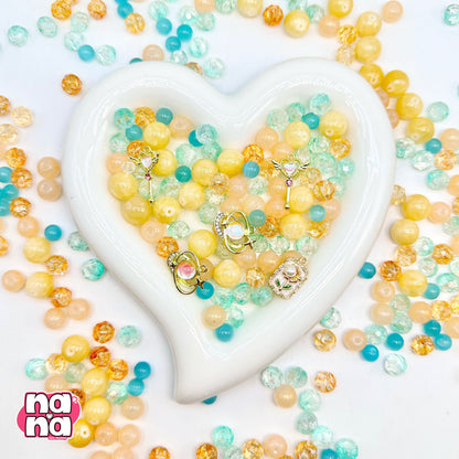 【Y1150】人生リズム  高品質キャッツアイ&ガラス（10*10）