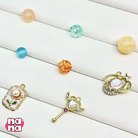 【Y1150】人生リズム  高品質キャッツアイ&ガラス（10*10）