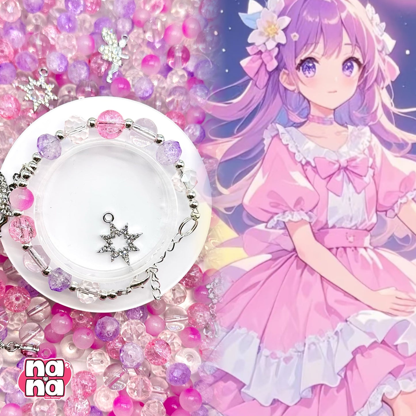 【Y1154】花の滝  高品質ガラス（10*10）