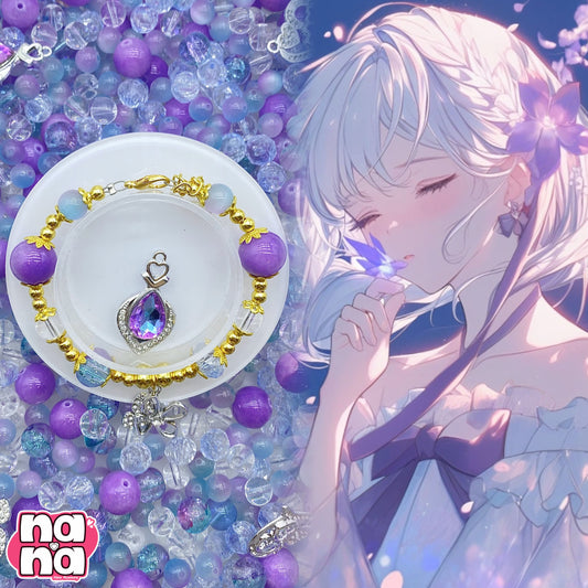 【A1285】純潔の夢    高品質天然石XキャッツアイXガラス（8+10+12)