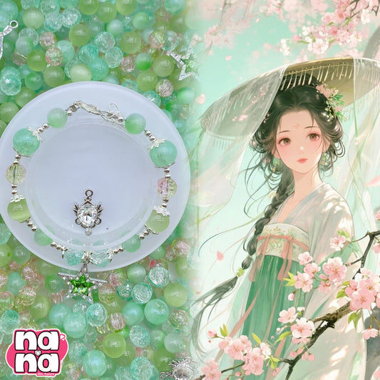 【A1286】ハート ハート    高品質キャッツアイXガラス（8+10）