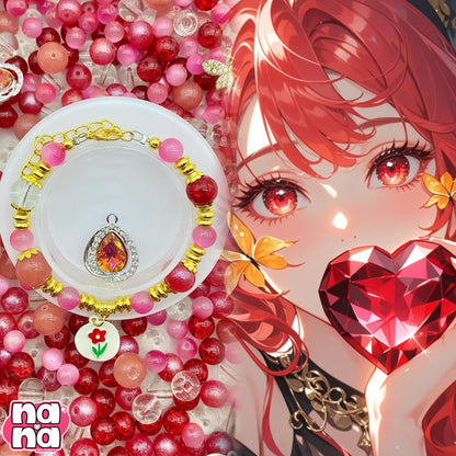 【A1291】蝶の恋話し    高品質天然石XキャッツアイXガラス（8+10+12)