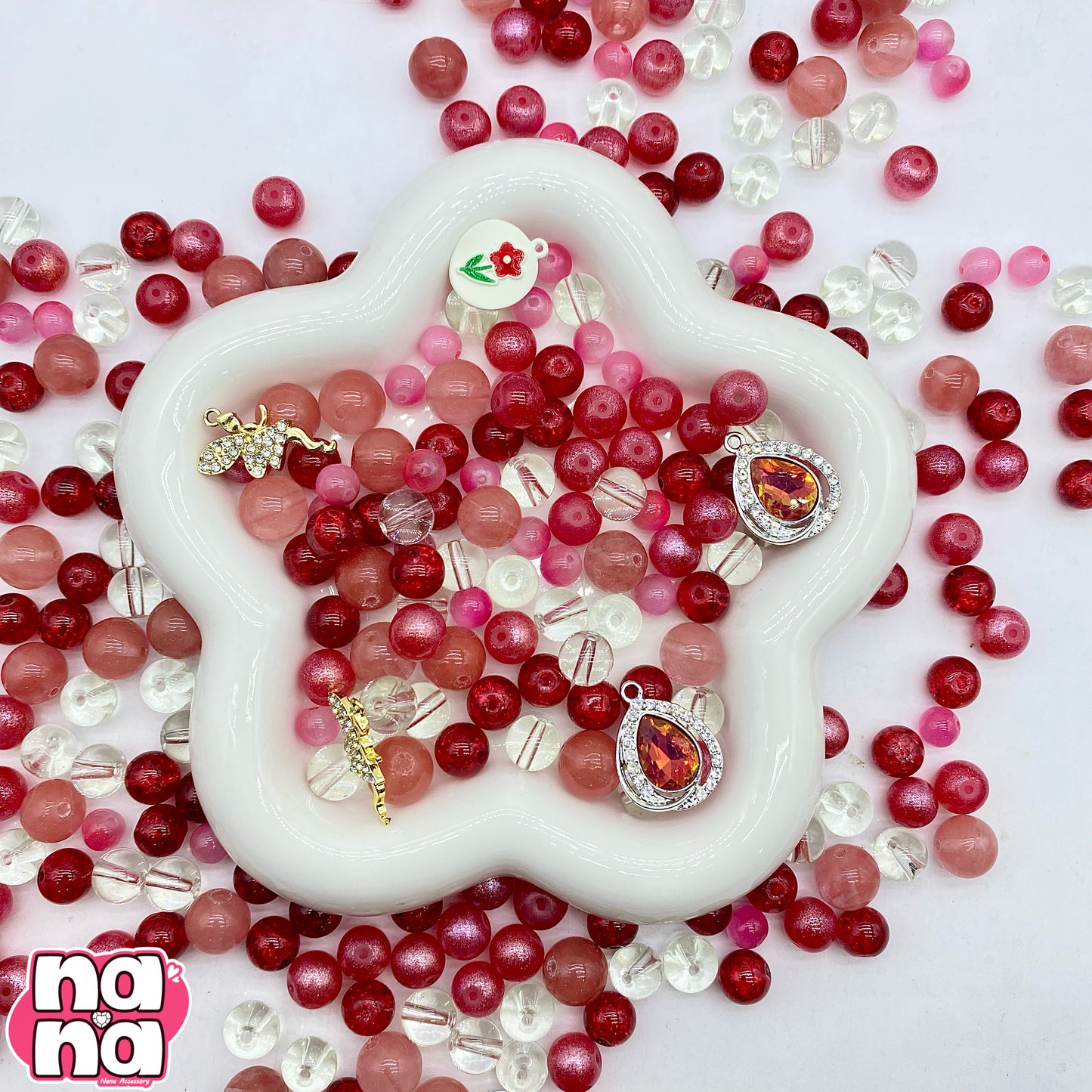 【A1291】蝶の恋話し    高品質天然石XキャッツアイXガラス（8+10+12)