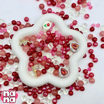 【A1291】蝶の恋話し    高品質天然石XキャッツアイXガラス（8+10+12)