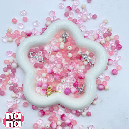 【A1296】ダンスホール    高品質天然石XキャッツアイXガラス（8+10)