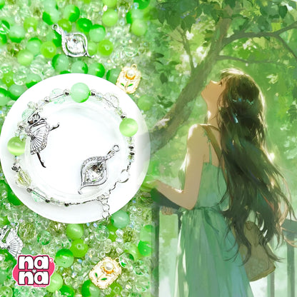 【Y1166】木漏れ日  高品質キャッツアイ&ガラス（10*10）