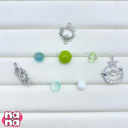 【Y1171】朧月夜  高品質キャッツアイ&ガラス（10*10）