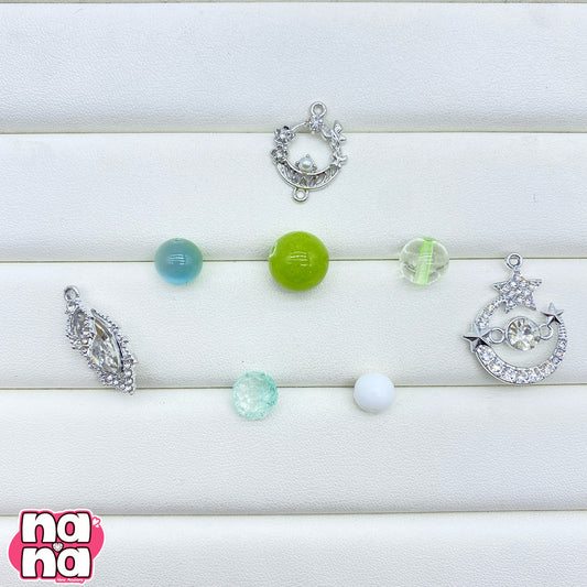 【Y1171】朧月夜  高品質キャッツアイ&ガラス（10*10）