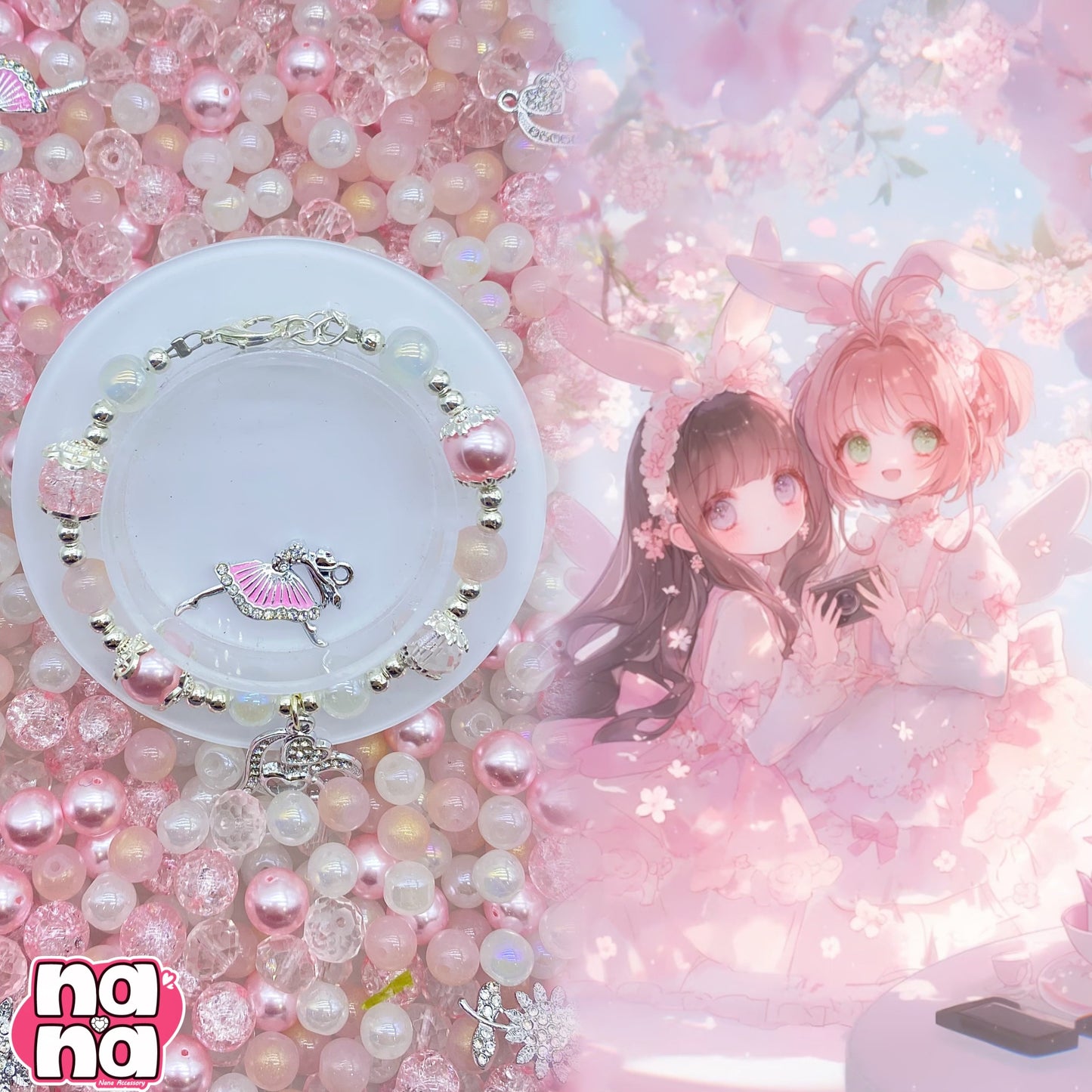 【Y1178】さくさらひらひら  高品質ガラス（10*10）