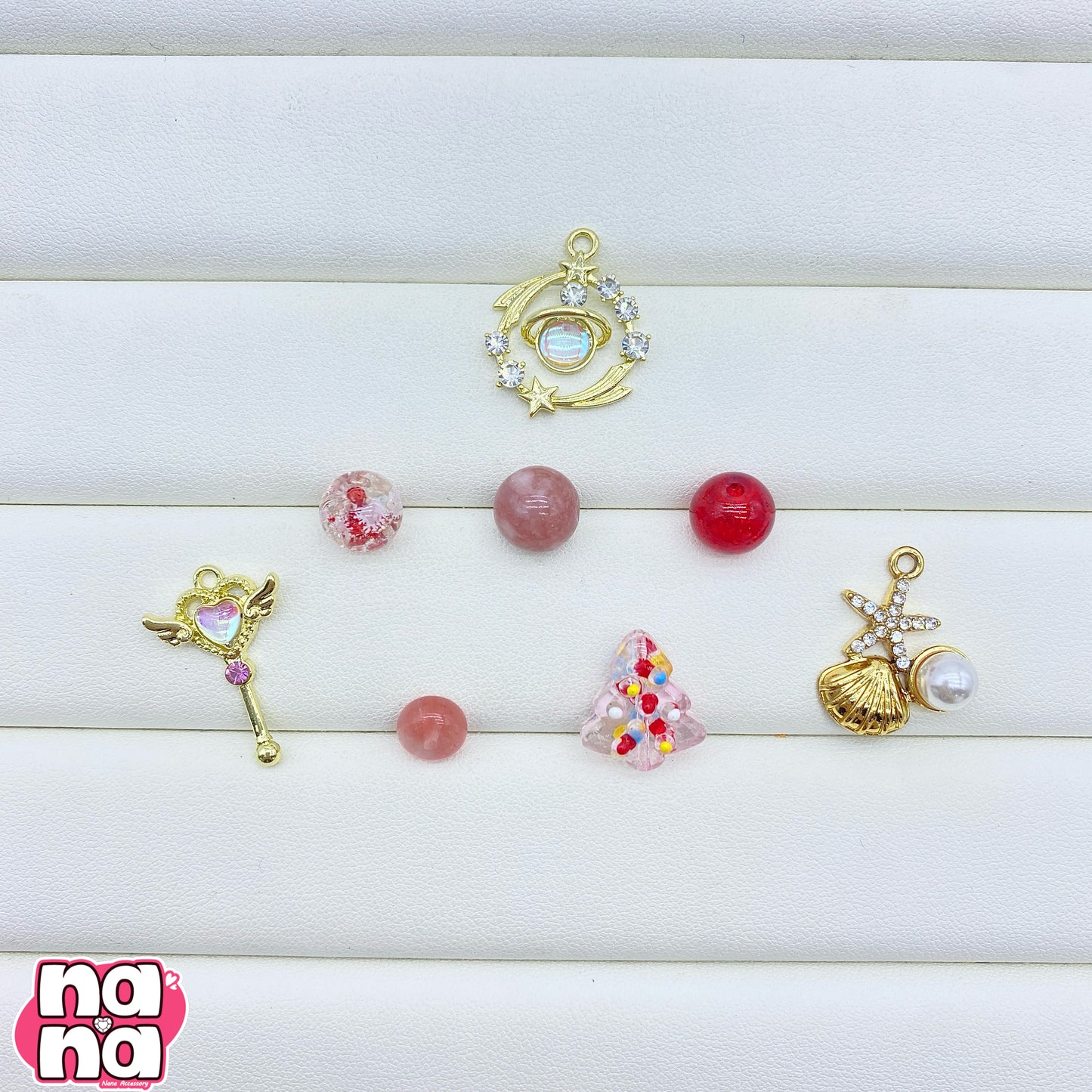 【A1301】花束の代わりにメロディー    高品質天然石Xガラス（10*10)