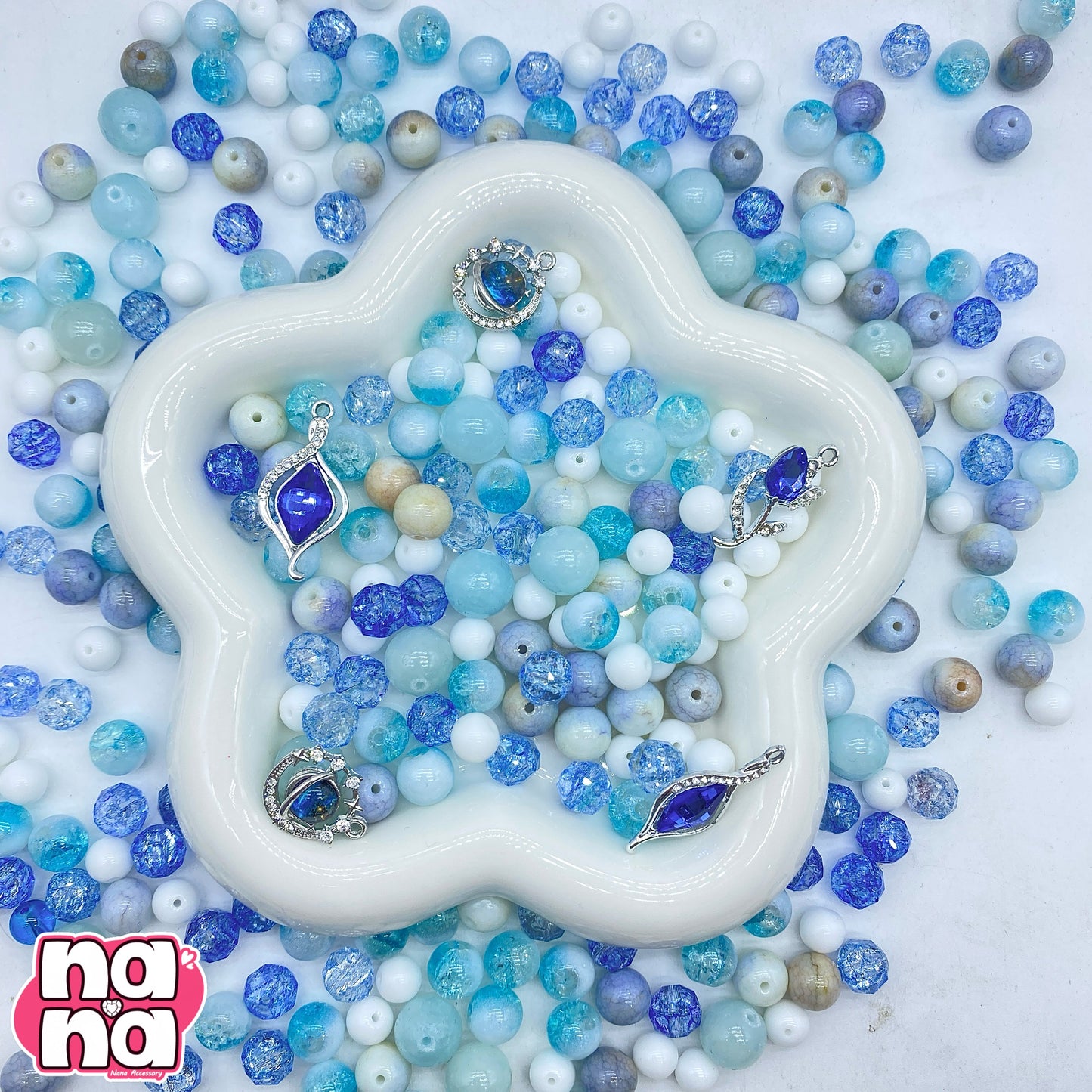 【Y1182】つきあかりのダンス  高品質クォーツ&ガラス（10*10）