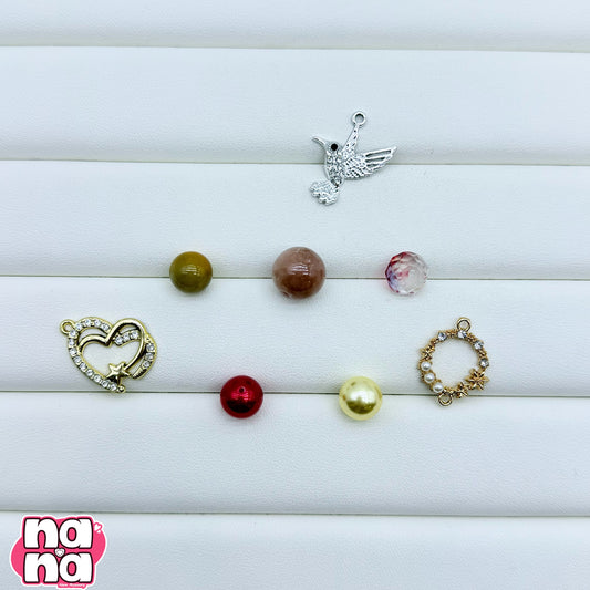 【A1305】浅い夢だから 胸を離れない   高品質天然石XキャッツアイXガラスXパール（10+12）