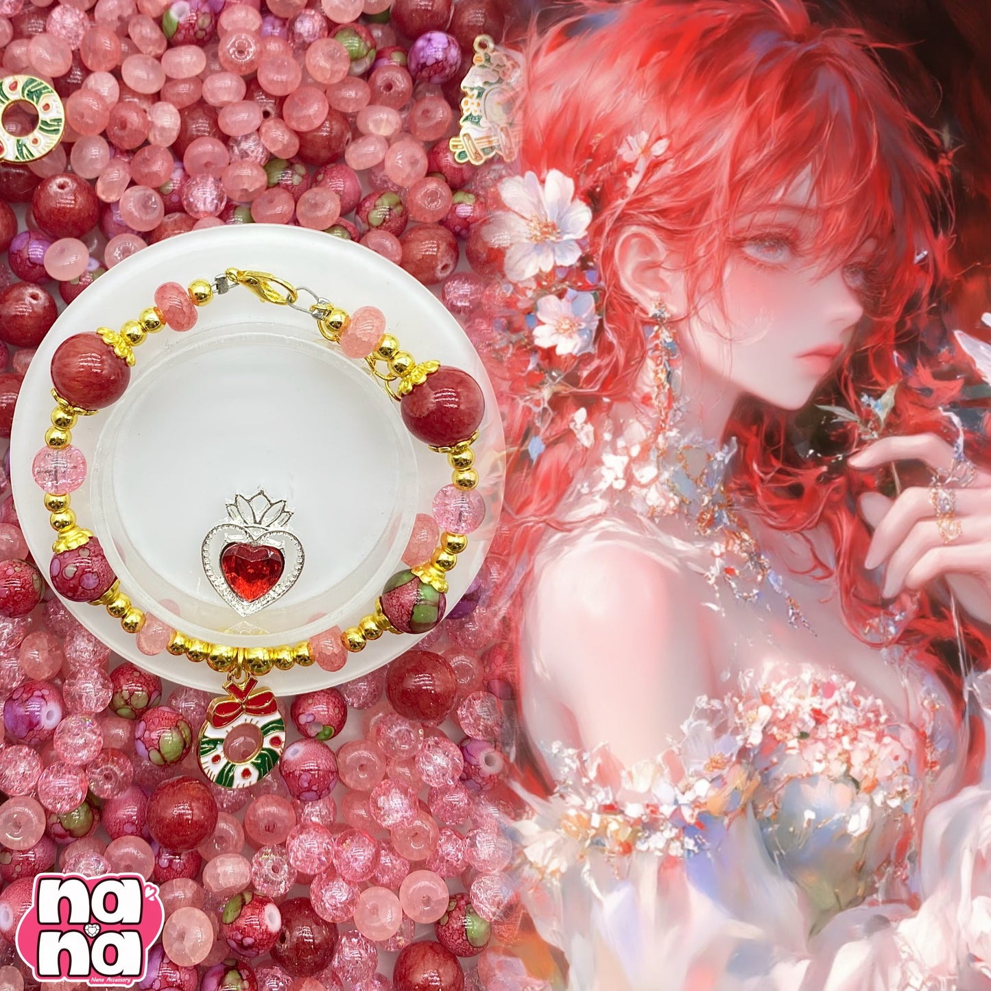 【A1361】朝が来るまで    高品質天然石Xガラス（8+10+12）