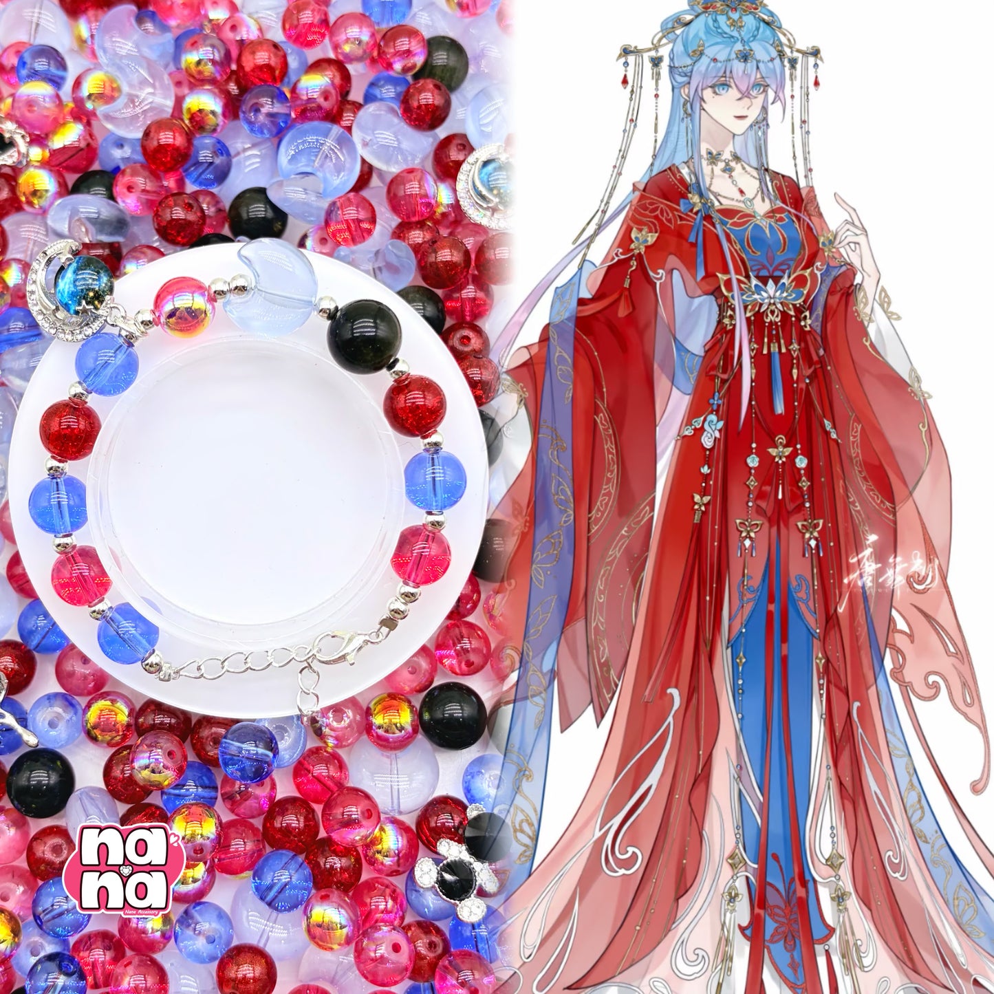 【A1428】僕が 変わらない心で    高品質天然石Xガラス（10+12）