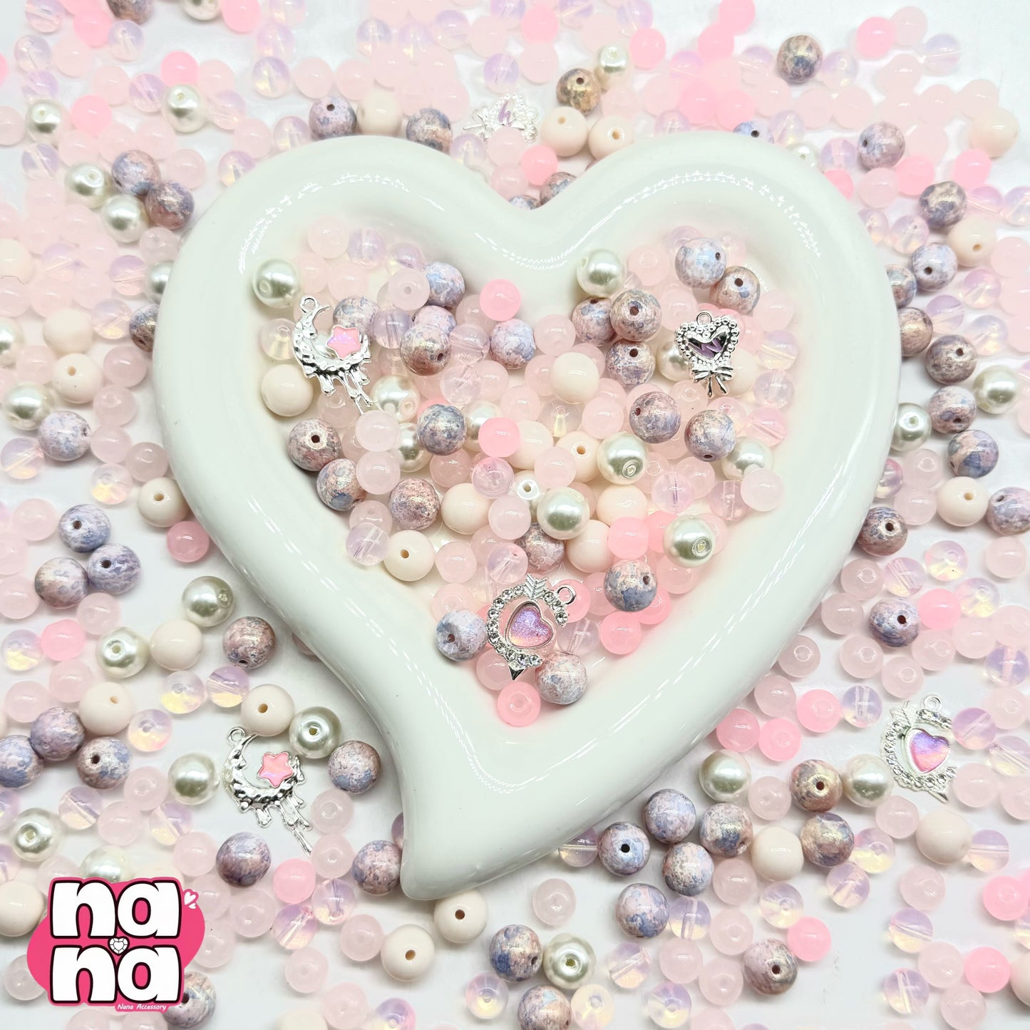 【A1444】春とバラの詩     高品質ガラスXパール（8+10）