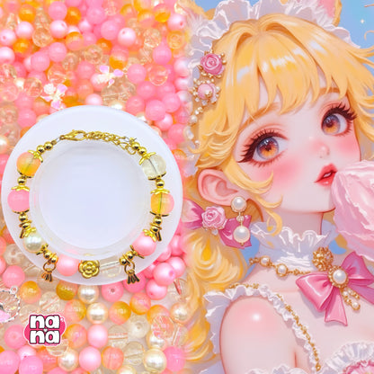 【A1454】幸せを数えて見る    高品質ガラスXパール（10*10）