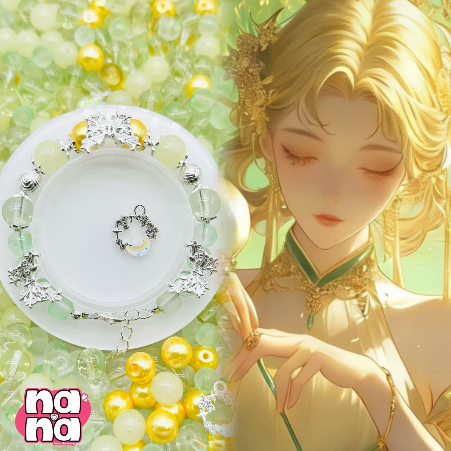 【A1506】一番の宝もの    高品質ガラスXパール（8+10）