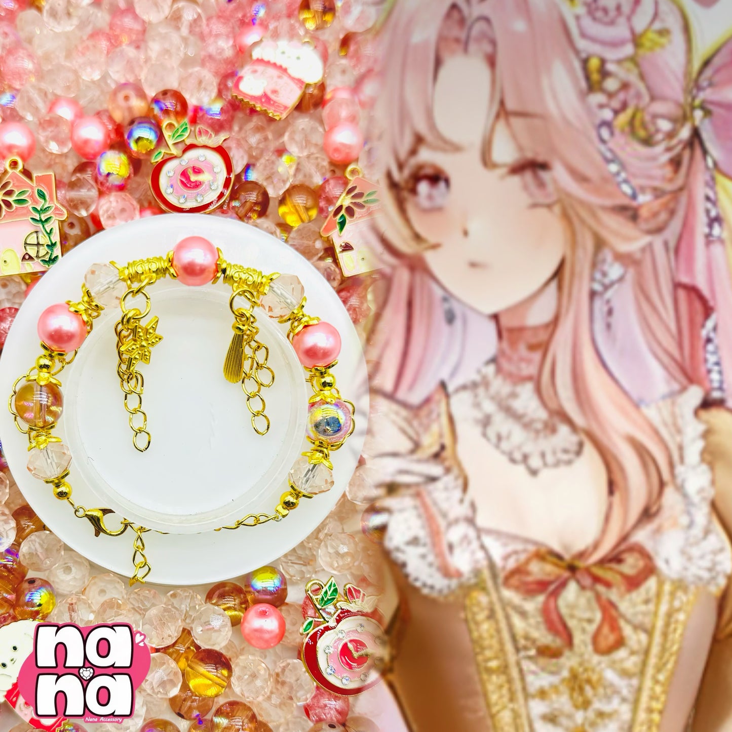 【A1508】ハレハレヤ    高品質ガラスXパール（10*10）